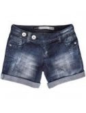 BERMUDA JEANS FEMININA COM BARRAS DOBRADAS FIXAS CONTRAS